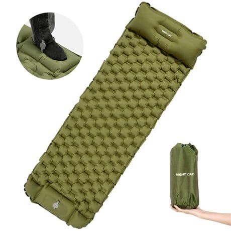 Night Cat QD-01 Dahili Pompalı Ultralight Şişme Mat - Yeşil
