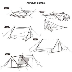 Naturehike Extend 4.8 Eaves Tower Pamuklu Aile Glamping Çadırı